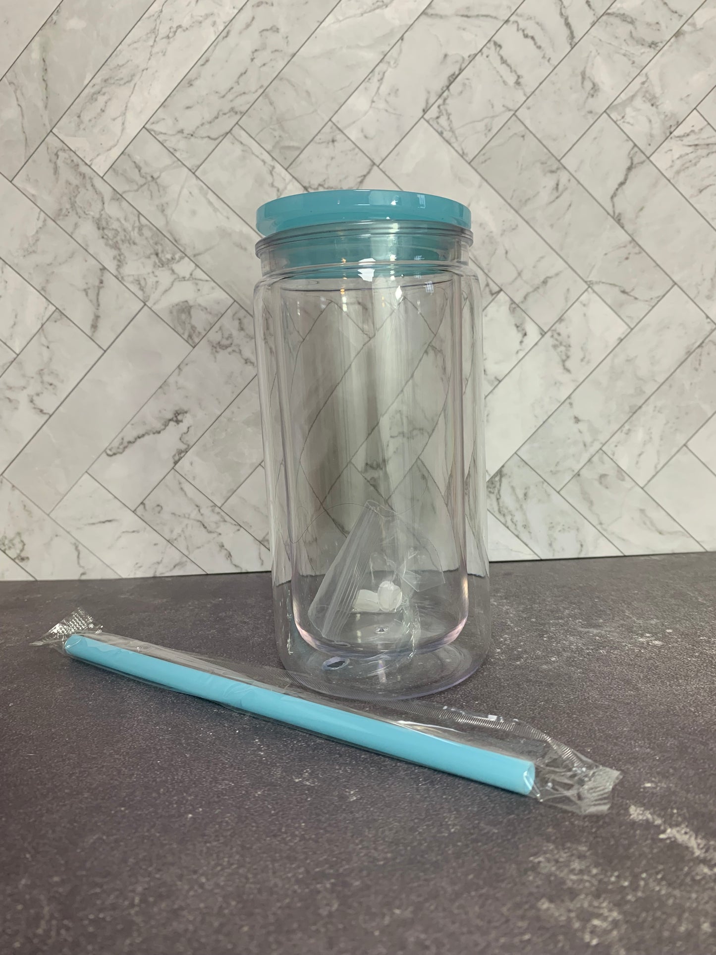 16 oz light Teal tumbler